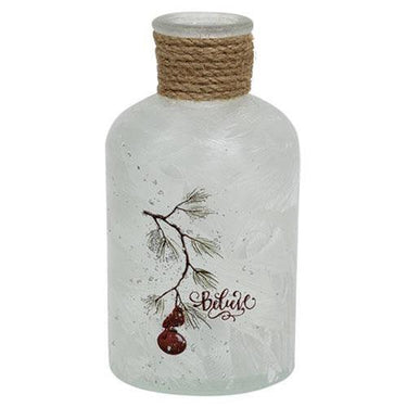 Cardinal & Bell Frosted Glass Bottle - The Fox Decor